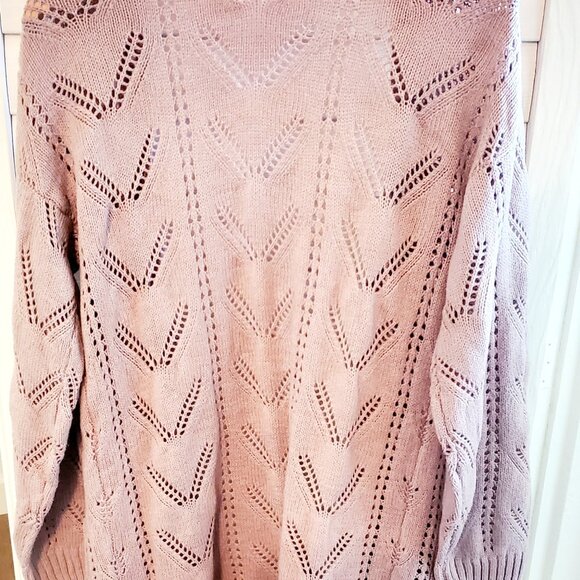 Rose Long Buttonless Cardigan w/Pockets - Picture 3 of 4